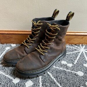 Dr. Martens Brown Leather Combs Combat Boots